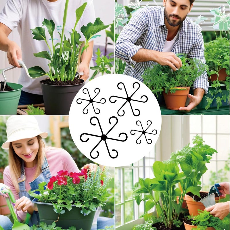Gukoo 4 Pcs Plant Stem Support Reusable Plant Growth Accessories, Different Sizes Climbing Plant Stakes for Indoor Plants to Decorative (Black) - Image 5